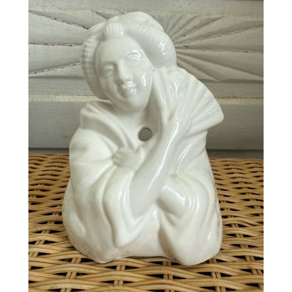 Vintage 90's Orchids Of Hawaii Geisha Girl white Ceramic Tiki Mug